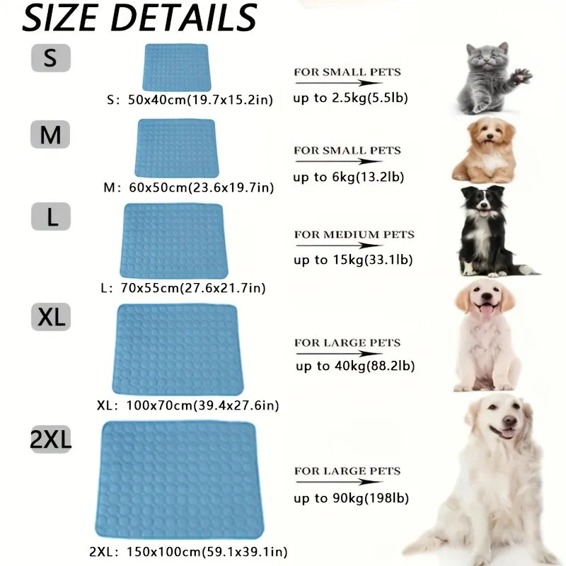 Dog Cooling Mat Summer Pet Cold Bed Extra Large For Small Big Dogs Pet Accessories Cat Durable Blanket Sofa Cat Ice Pad Blanket AnniePaw Wear