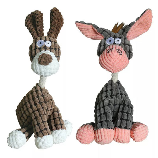 Easter Donkey Shape Squeaky Chew Toy for Dogs Corduroy Anniepaw