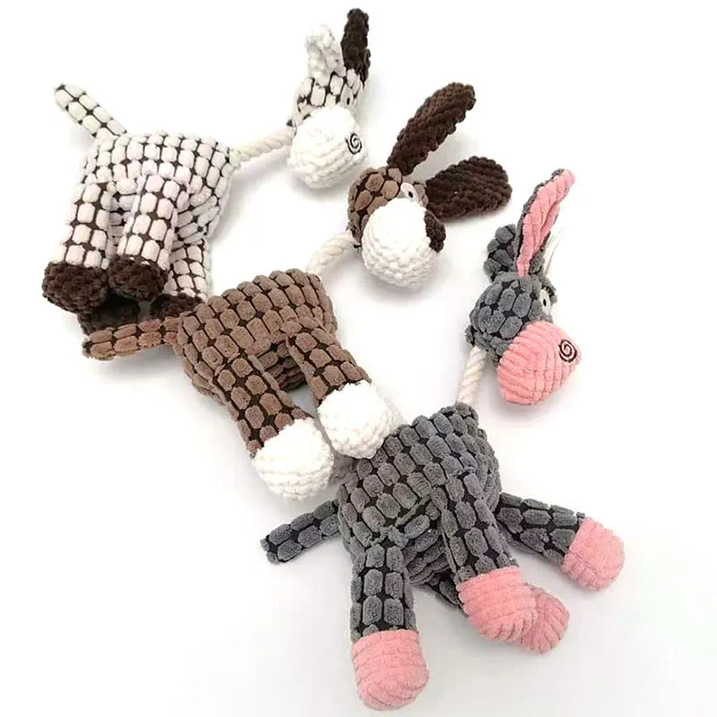 Easter Donkey Shape Squeaky Chew Toy for Dogs Corduroy Anniepaw