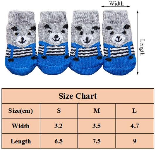 AnniePaw 4 Pcs Warm Puppy Socks - Soft Anti-Slip Cartoon Design AnniePaw Wear