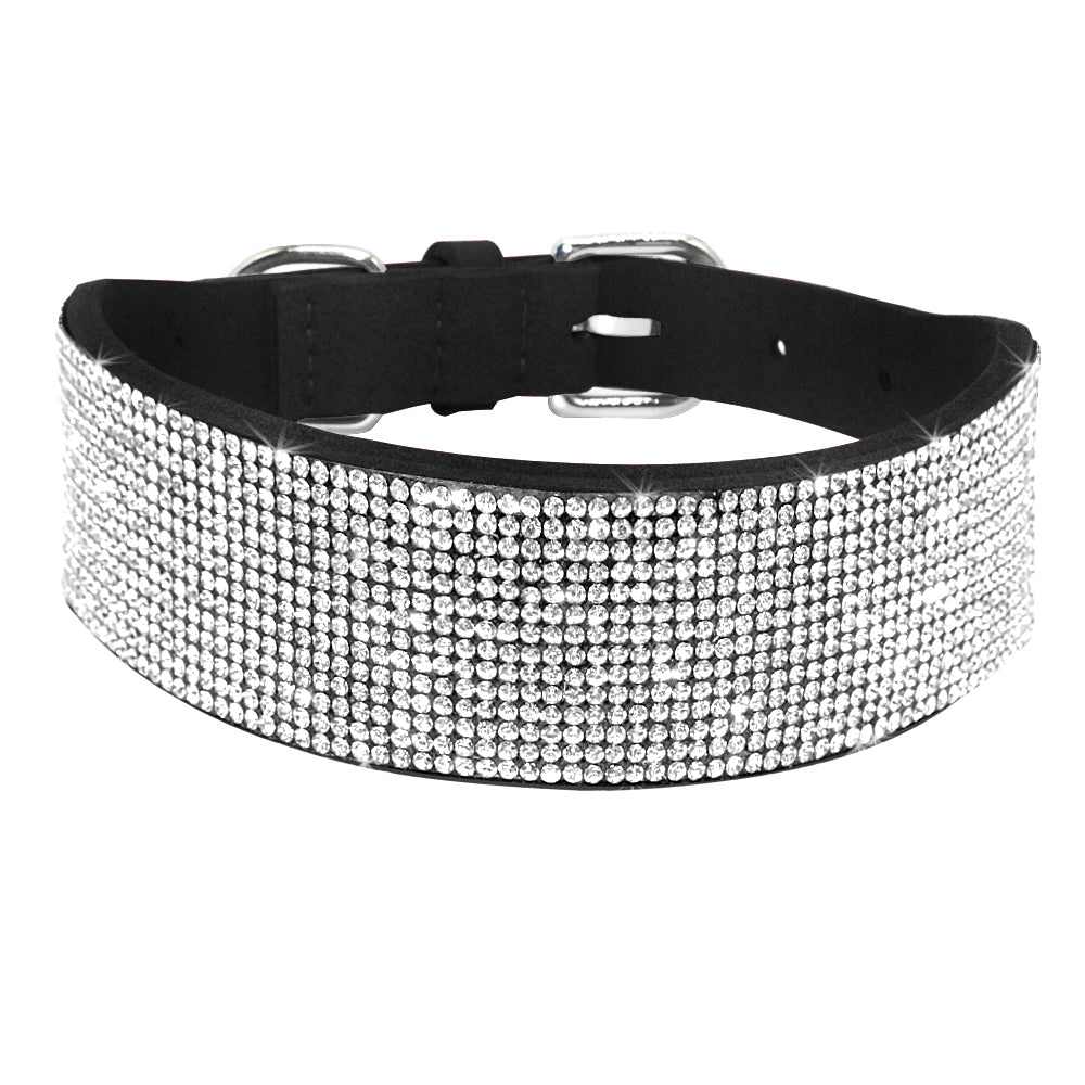 Anniepaw Bling Rhinestone Dog Cat Collars Leather Pet Puppy Kitten Collar Walk Leash Lead For Small Medium Dogs Cats Chihuahua Pug Yorkie AnniePaw Wear