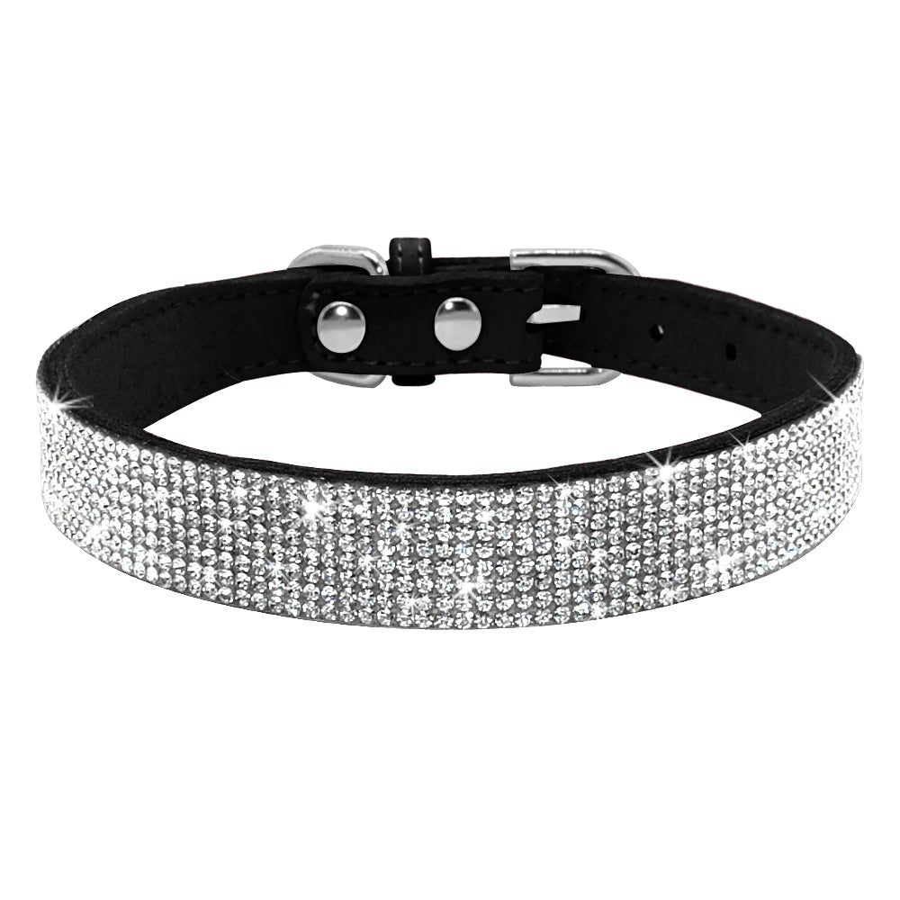 Anniepaw Bling Rhinestone Dog Cat Collars Leather Pet Puppy Kitten Collar Walk Leash Lead For Small Medium Dogs Cats Chihuahua Pug Yorkie AnniePaw Wear
