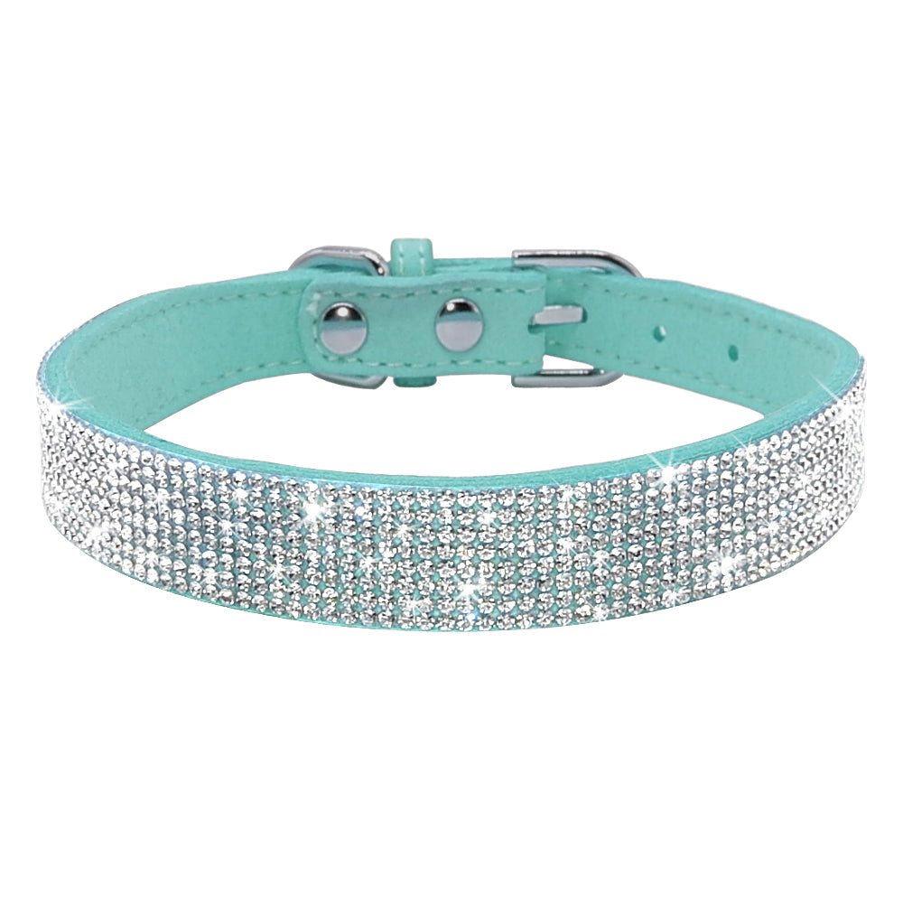 Anniepaw Bling Rhinestone Dog Cat Collars Leather Pet Puppy Kitten Collar Walk Leash Lead For Small Medium Dogs Cats Chihuahua Pug Yorkie AnniePaw Wear