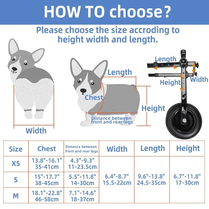 Adjustable Pet Wheelchair - Hind Leg Mobility Aid for Dogs AnniePaw Wear
