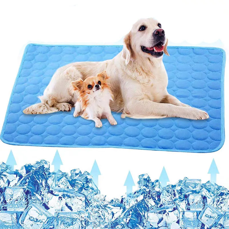 Summer Pet Cooling Mat Breathable Ice Blanket for Dogs Cats Pets Sleep Cold Bed Washable Ice Silk Pads Cushion Pet Accessories AnniePaw Wear
