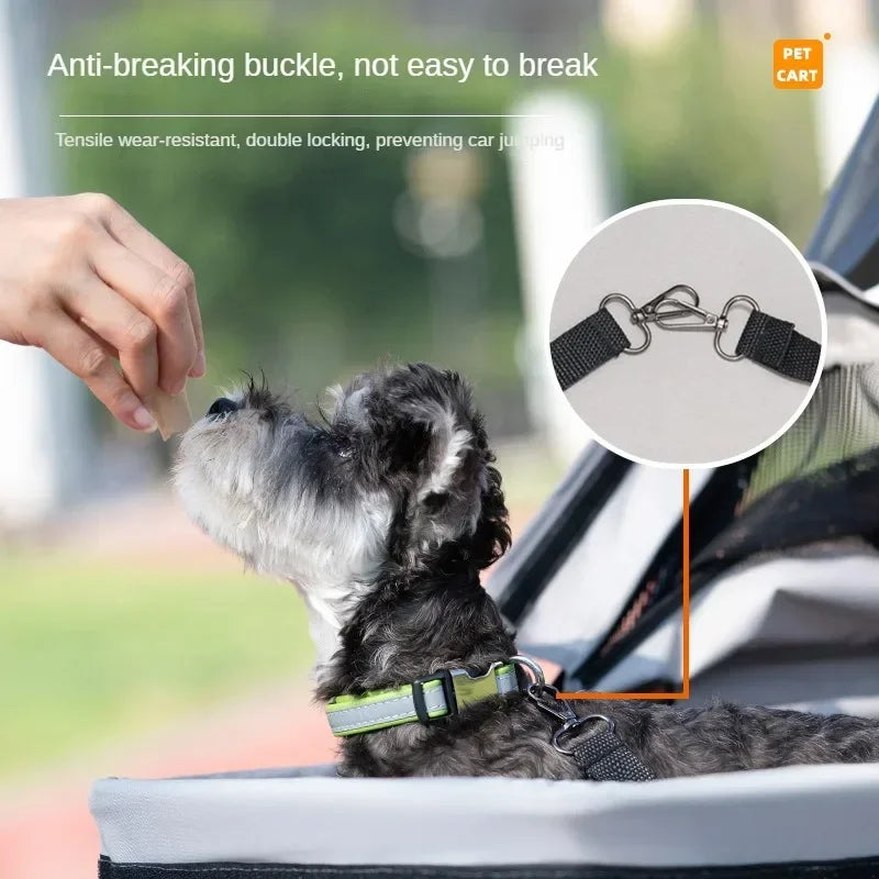 Foldable Pet Stroller 4-Wheel Dog Travel Stroller Pushchair Jogger with Storage Basket for Puppy Cat Pet Suplies Outdoor AnniePaw Wear