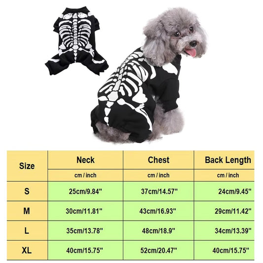 AnniePaw Dog Skeleton Costume - Halloween Dress-Up for Small & Medium Dogs AnniePaw Wear