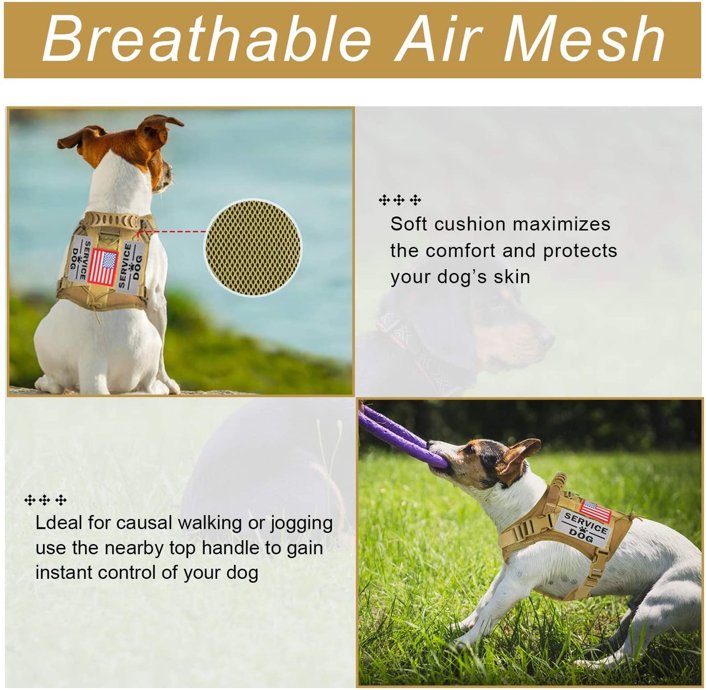 Anniepaw Dog Cloth Tactical Service Vest Harness Outdoor Training Handle Water-Resistant Comfortable Military Patrol K9 AnniePaw Wear