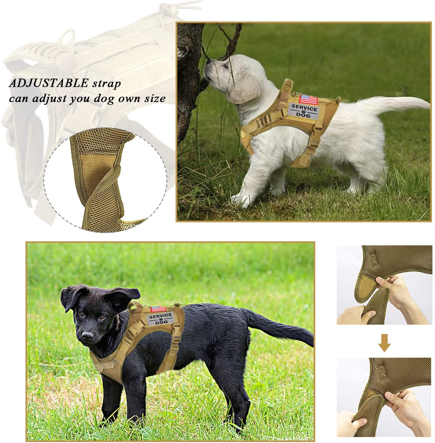 Anniepaw Dog Cloth Tactical Service Vest Harness Outdoor Training Handle Water-Resistant Comfortable Military Patrol K9 AnniePaw Wear