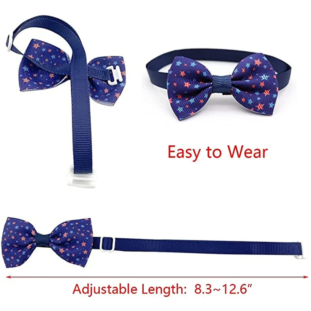 OIMG Distinctive Mesh Dog Skirt Papillon French Bulldog Independence Day Hat Decoration Star Bow Tie Dress Up Party Supplies AnniePaw Wear