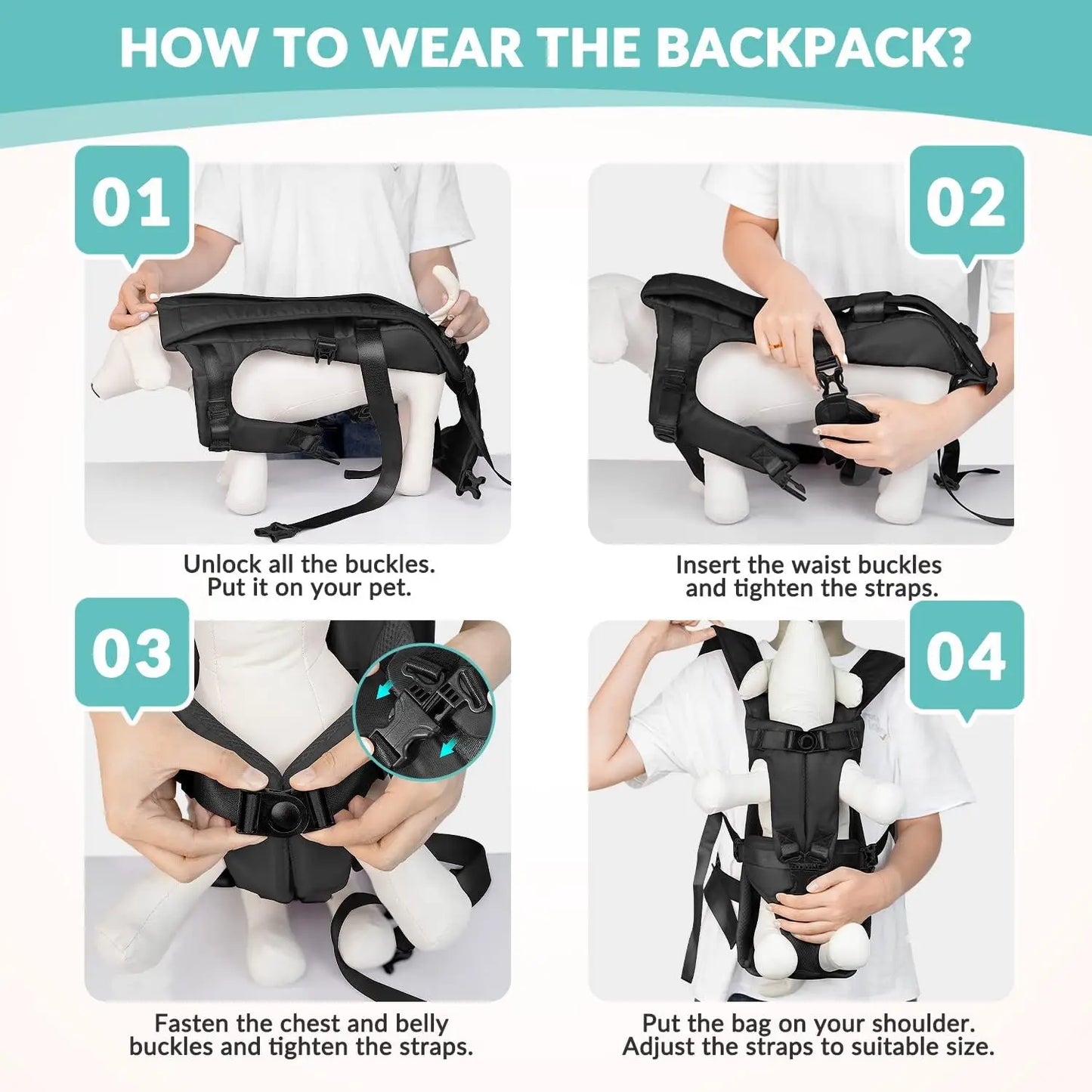 Anniepaw Portable Breathable Dog Bag Front Travel Adjustable Backpack Pet Carriers AnniePaw Wear