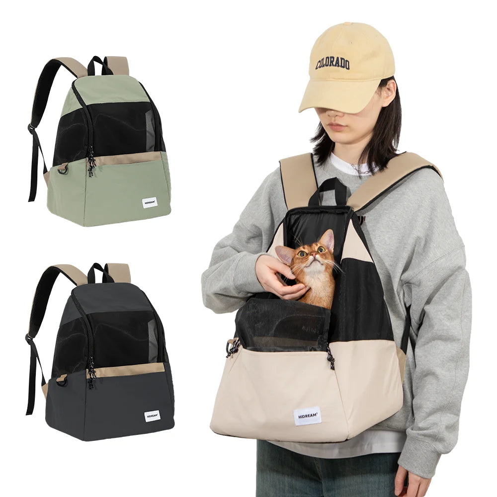 Anniepaw Lightweight Canvas Cat Backpack Breathable Outdoor Travel AnniePaw Wear