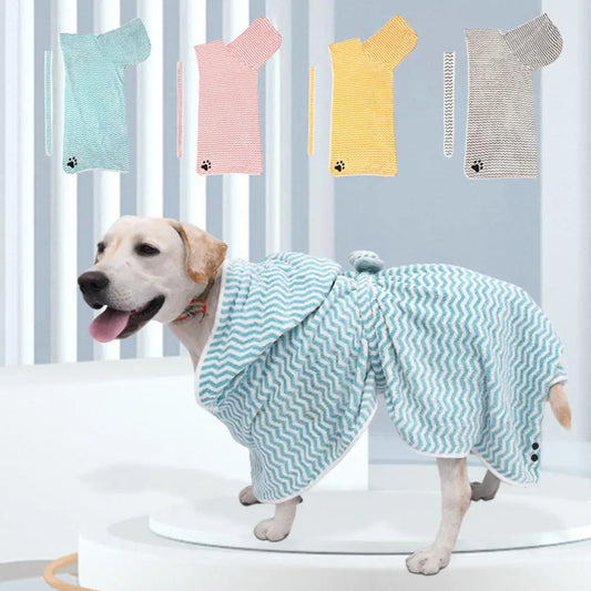 Anniepaw Soft Striped Pet Towel with Embroidery AnniePaw Wear