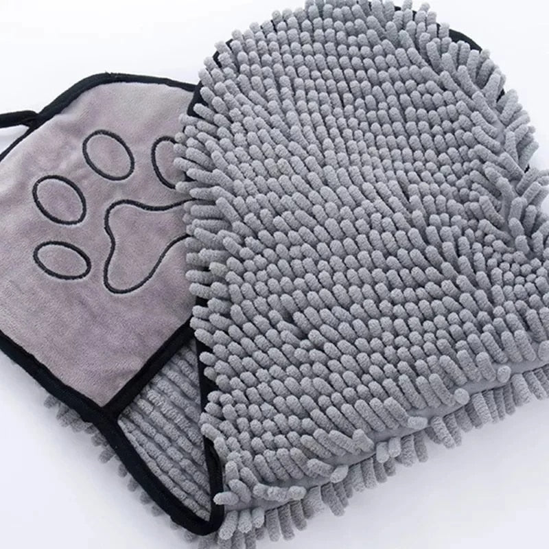 Anniepaw Dog Towel Quick Dry Towel Bath Robe Soft Fiber Absorbent  Cleaning Washcloth Dog Accessories AnniePaw Wear