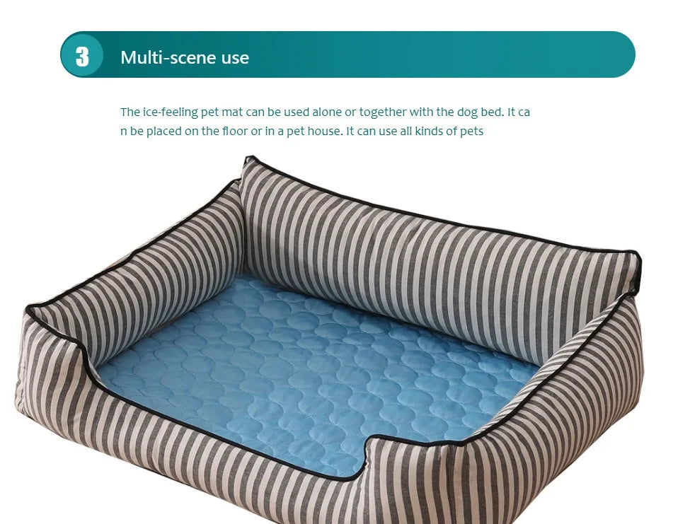 Dog Cooling Mat Summer Pet Cold Bed Extra Large For Small Big Dogs Pet Accessories Cat Durable Blanket Sofa Cat Ice Pad Blanket AnniePaw Wear