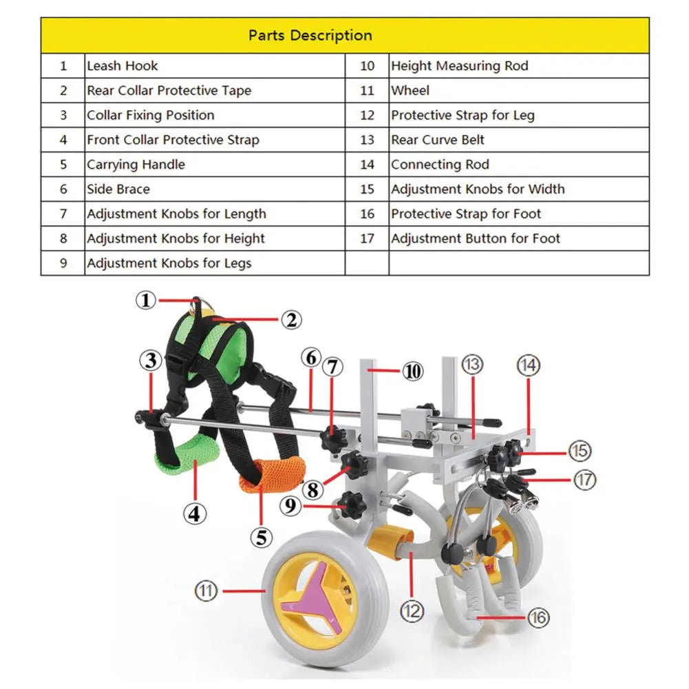 AnniePaw Adjustable Pet Wheelchair for Rehabilitation Walking Aid AnniePaw Wear
