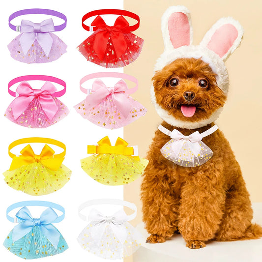 AnniePaw 50/100pcs Lace Dog Cat Bowties Fashion Grooming Accessories