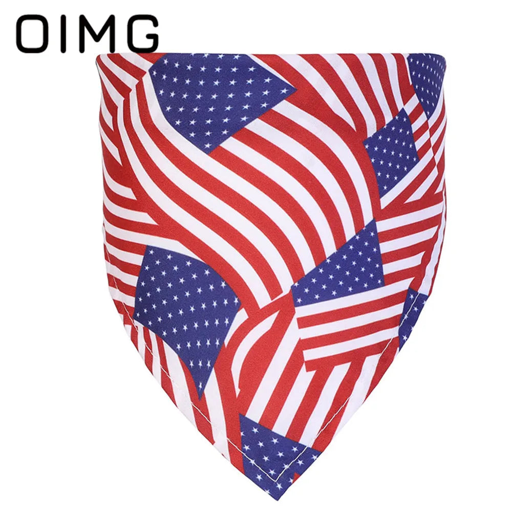 American Independence Day Dog Saliva Towel Pet Cat Mesh Tutu Skirt Puppy Dress Up Party Supplies 2Pc Set Schnauzer Papillon AnniePaw Wear