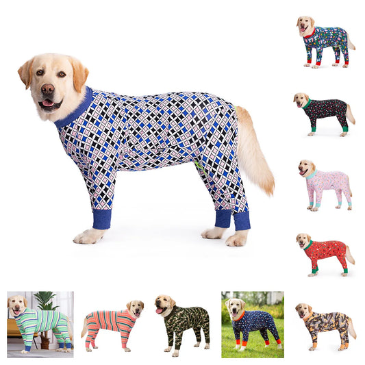 AnniePaw Large Dog Pajamas Jumpsuit Full Coverage Recovery Anti-Shedding Elastic
