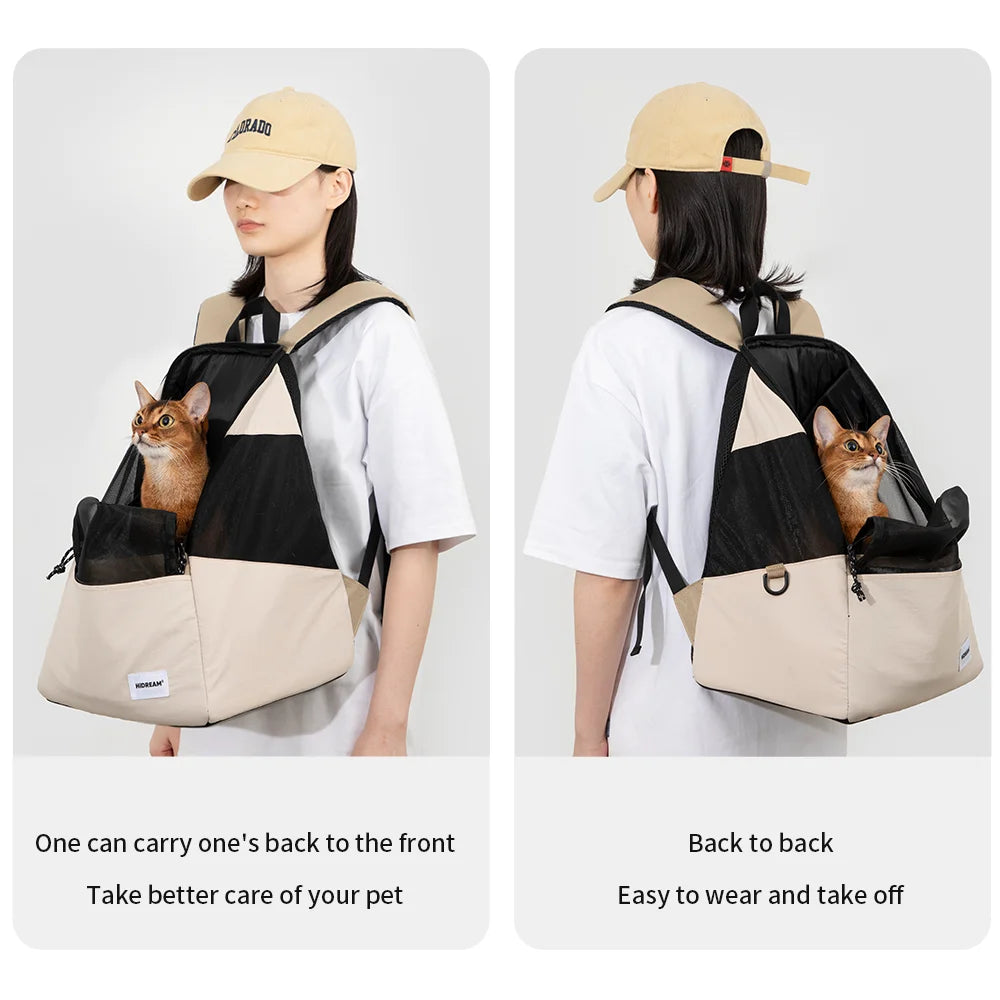 Anniepaw Lightweight Canvas Cat Backpack Breathable Outdoor Travel AnniePaw Wear