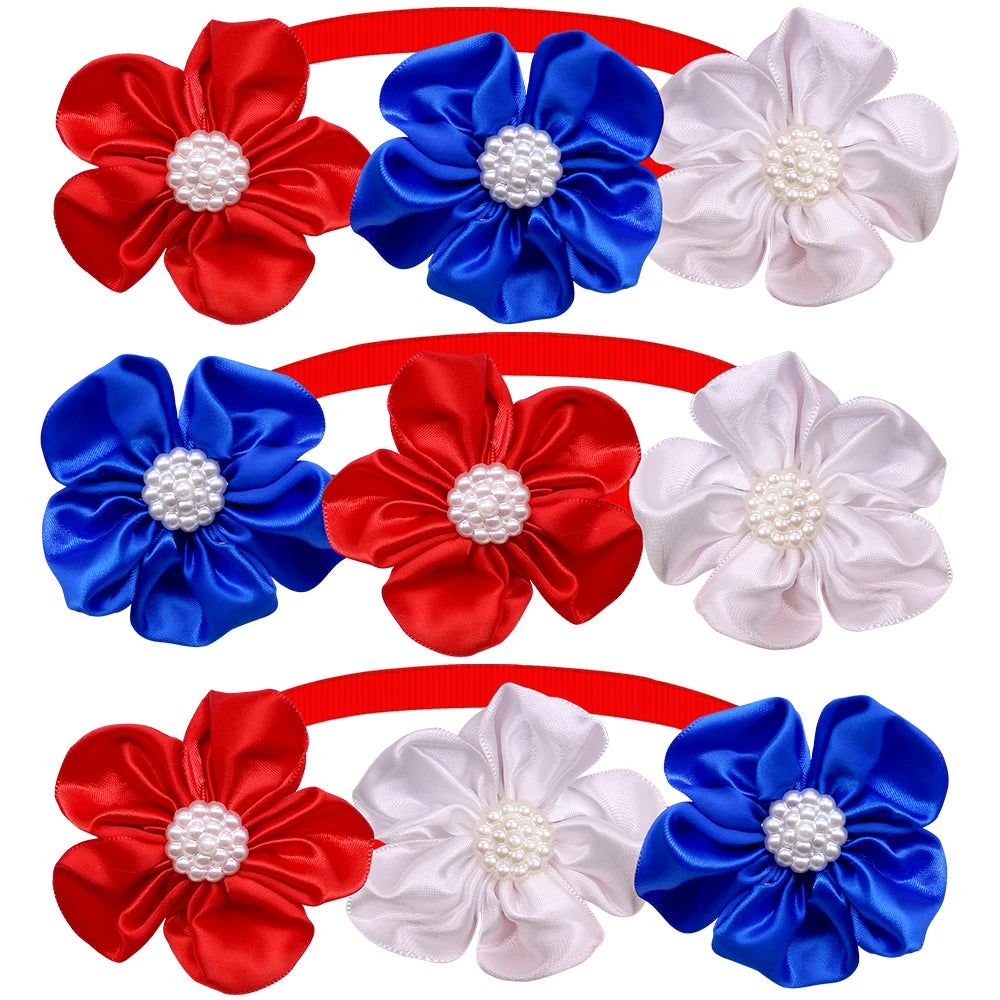 30pcs Pet Supplies American Independence Day Pet Dog Bow Ties Collar 4th July Dog Accessories Small Dogs Cats Bowties Neckties AnniePaw Wear