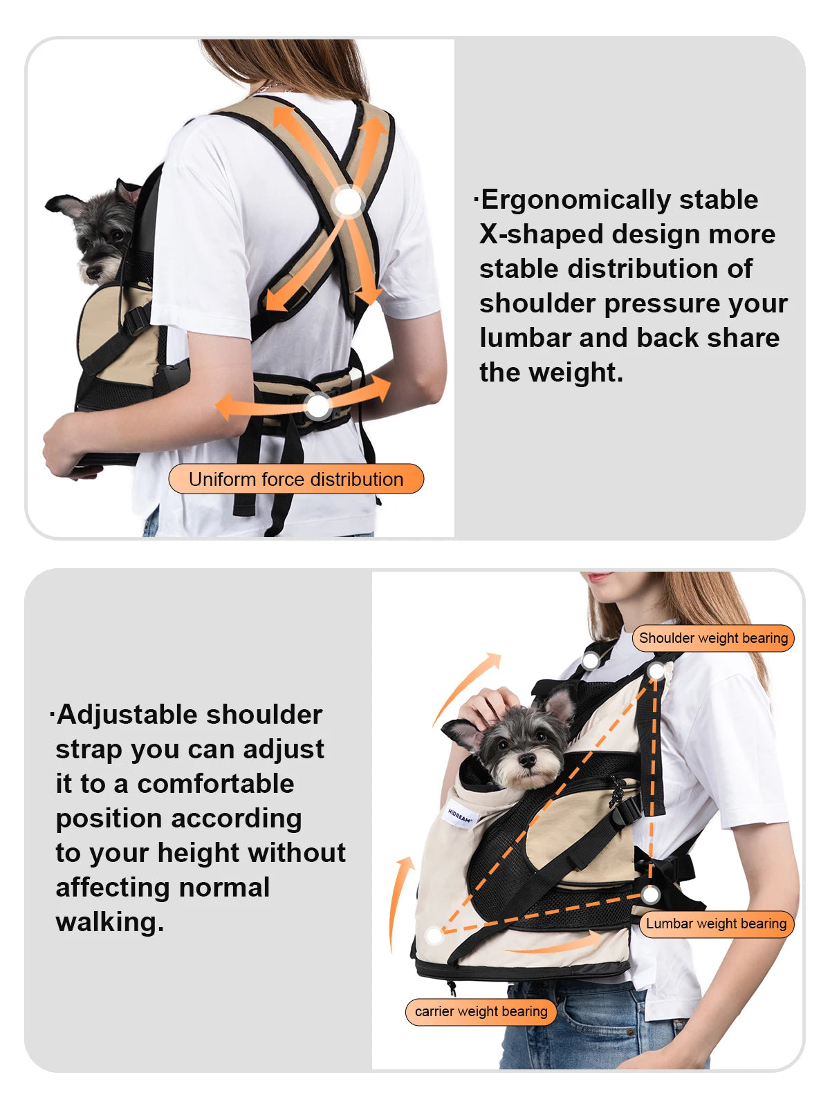 Anniepaw Breathable Canvas Carrier Backpack Dog Cat Chest Sling AnniePaw Wear