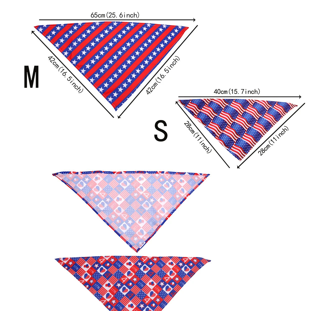 50pcs Fouth of July Dog Bandanas Pet Accessories Small Dog Cat Bandana Scarf Dogs Bandana Dog Supplies American Independence Day AnniePaw Wear