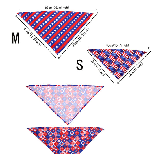 50pcs Fouth of July Dog Bandanas Pet Accessories Small Dog Cat Bandana Scarf Dogs Bandana Dog Supplies American Independence Day AnniePaw Wear