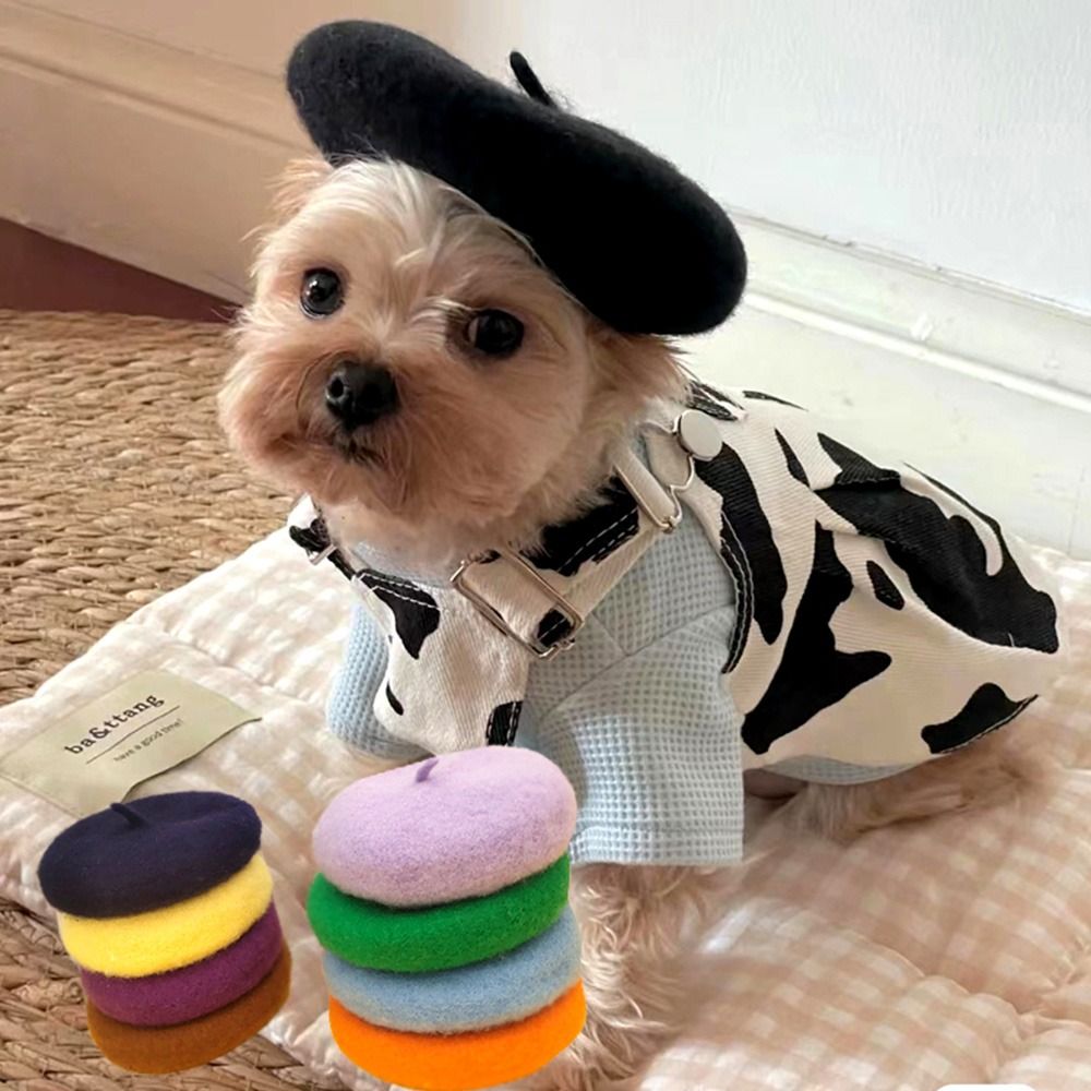 Anniepaw Cute Winter Leather Adjustment Dog Beret Hat Dog Ear Muffs Headgear Cap AnniePaw Wear