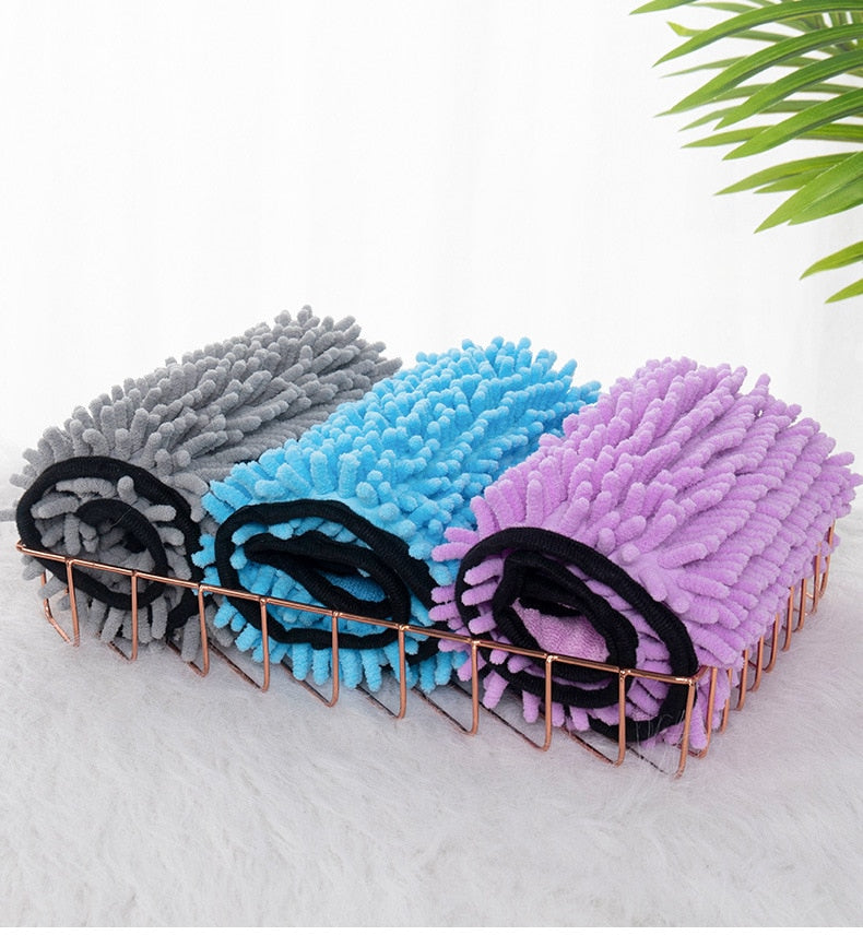Anniepaw Dog Towel Quick Dry Towel Bath Robe Soft Fiber Absorbent Cleaning Washcloth Dog Accessories AnniePaw Wear
