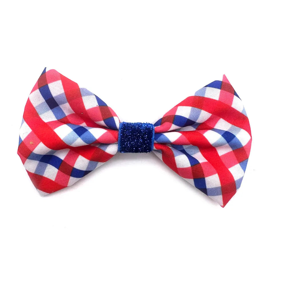 50/100pcs Pet Collar Slidable Pet Dog Bowties 4th of July Pet Supplies Dogs American Independence Day Bowtie Pet Dog Cat Bowties AnniePaw Wear