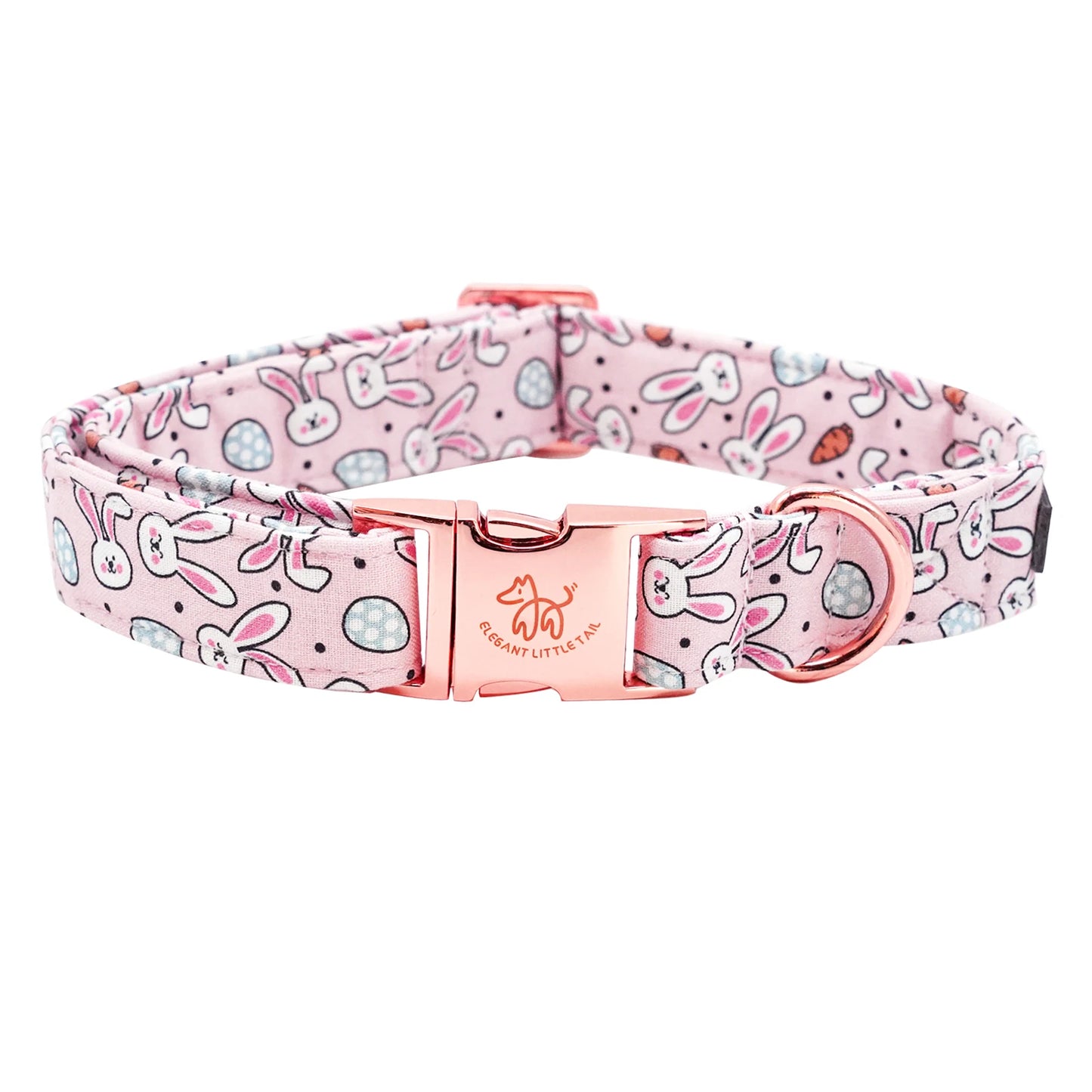 Anniepaw Easter Dog Collar with Bowtie Bunny Carrots Adjustable Cute Pink Anniepaw AnniePaw Wear