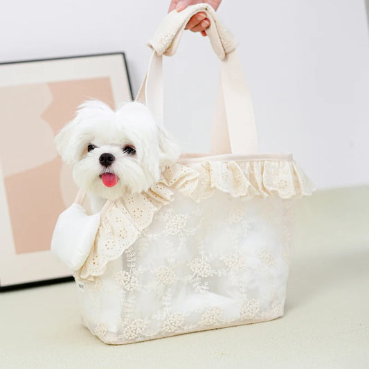 Anniepaw Onecute Puppy Carrier Dog Walking Pets  Accessories Bags Lace Handheld Shoulder for Cute Chihuahua Products AnniePaw Wear