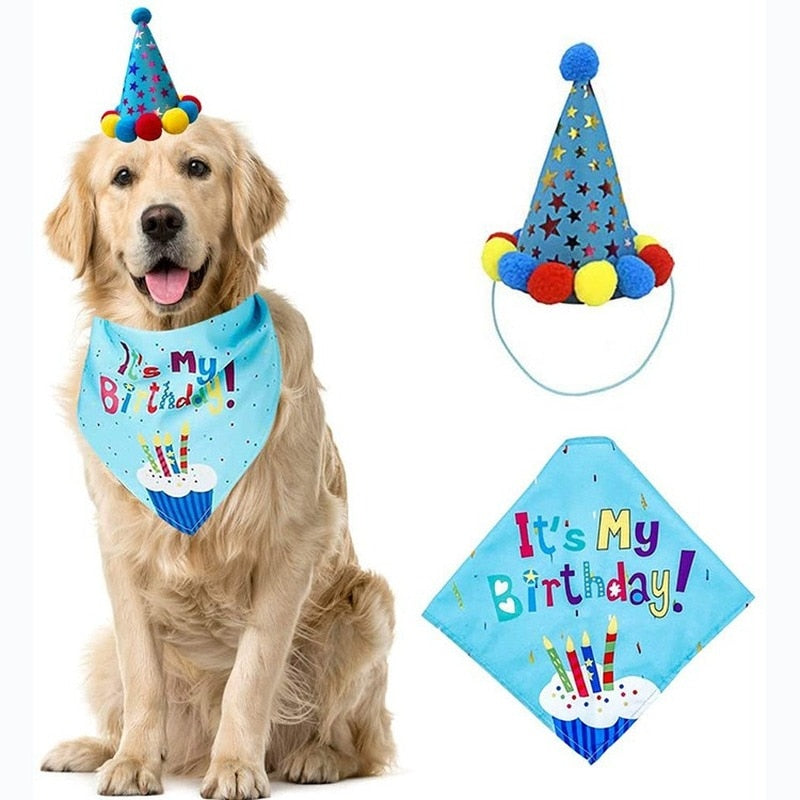 Anniepaw Birthday Party Banner Pull Flag Hat Dog Paw Balloon Saliva Towel Bow Tie Props Pet Accessories AnniePaw Wear