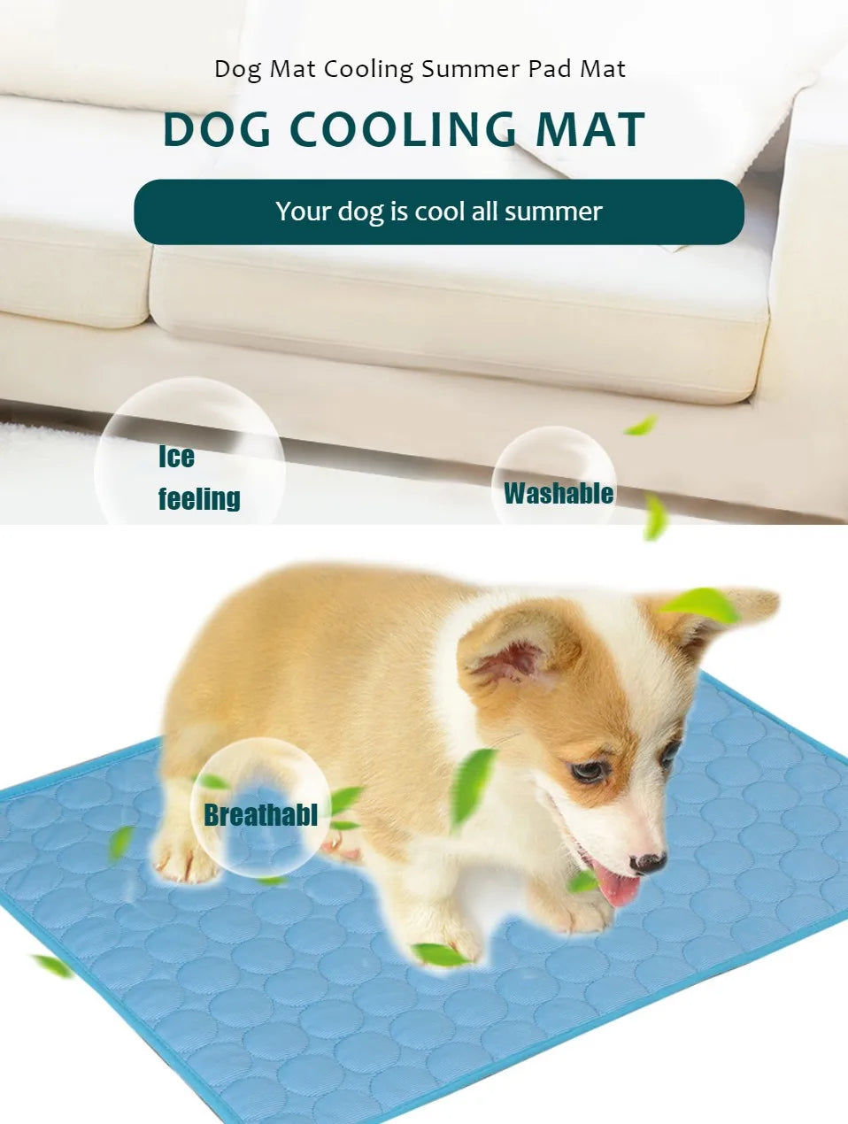 Dog Cooling Mat Summer Pet Cold Bed Extra Large For Small Big Dogs Pet Accessories Cat Durable Blanket Sofa Cat Ice Pad Blanket AnniePaw Wear