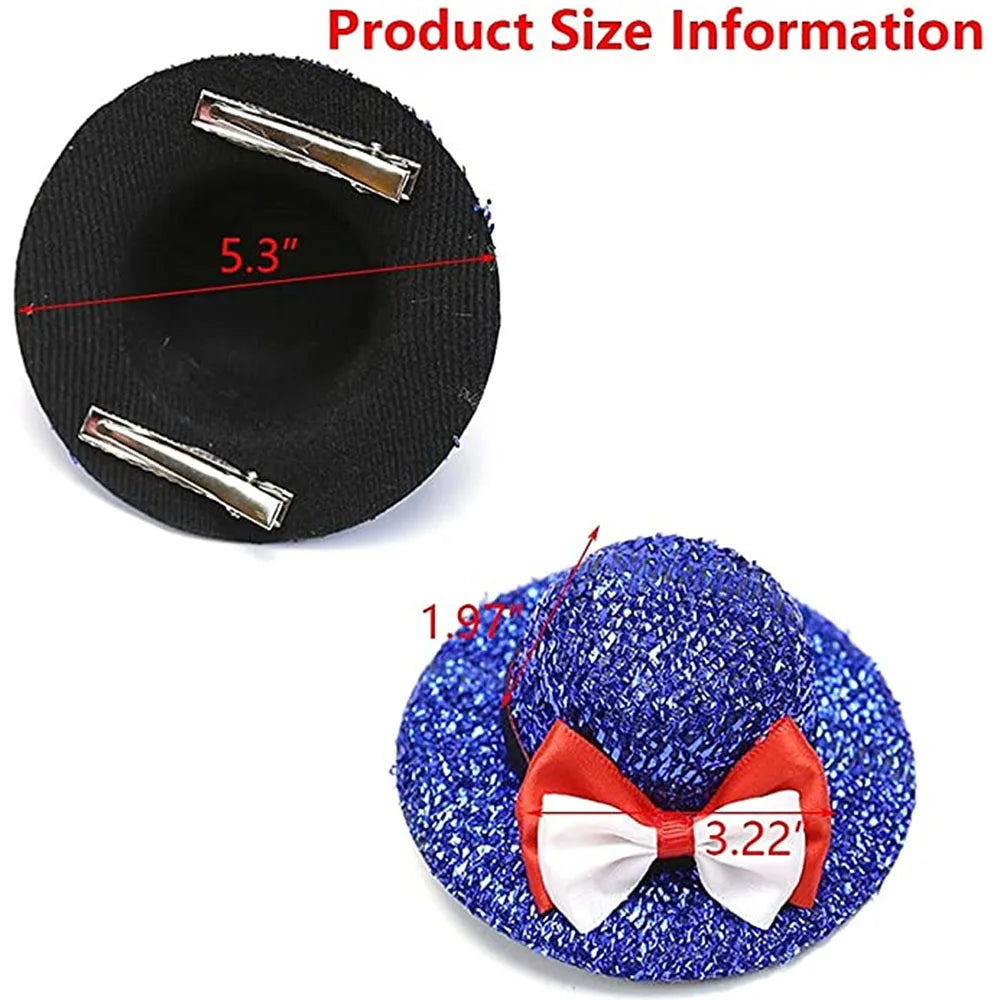 OIMG Distinctive Mesh Dog Skirt Papillon French Bulldog Independence Day Hat Decoration Star Bow Tie Dress Up Party Supplies AnniePaw Wear
