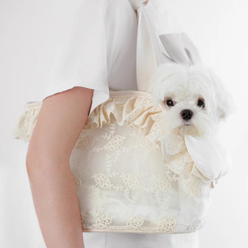 Anniepaw Onecute Puppy Carrier Dog Walking Pets  Accessories Bags Lace Handheld Shoulder for Cute Chihuahua Products AnniePaw Wear