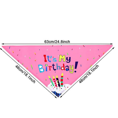 Anniepaw Birthday Party Banner Pull Flag Hat Dog Paw Balloon Saliva Towel Bow Tie Props Pet Accessories