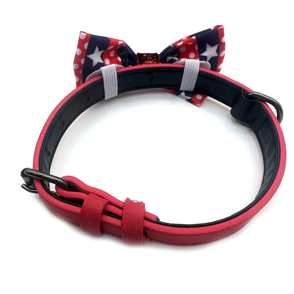 50/100pcs Pet Collar Slidable Pet Dog Bowties 4th of July Pet Supplies Dogs American Independence Day Bowtie Pet Dog Cat Bowties AnniePaw Wear