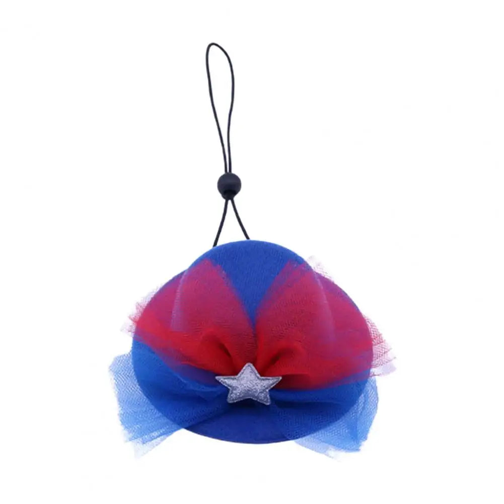 1 Set Creative Pet Costume Mesh Splicing Dress Up Bright Color Independence Day Pet Puffy Dress AnniePaw Wear