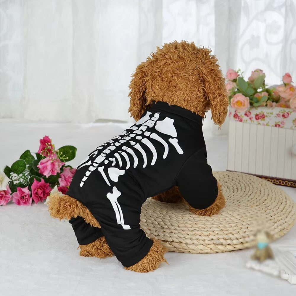 AnniePaw Dog Skeleton Costume - Halloween Dress-Up for Small & Medium Dogs AnniePaw Wear