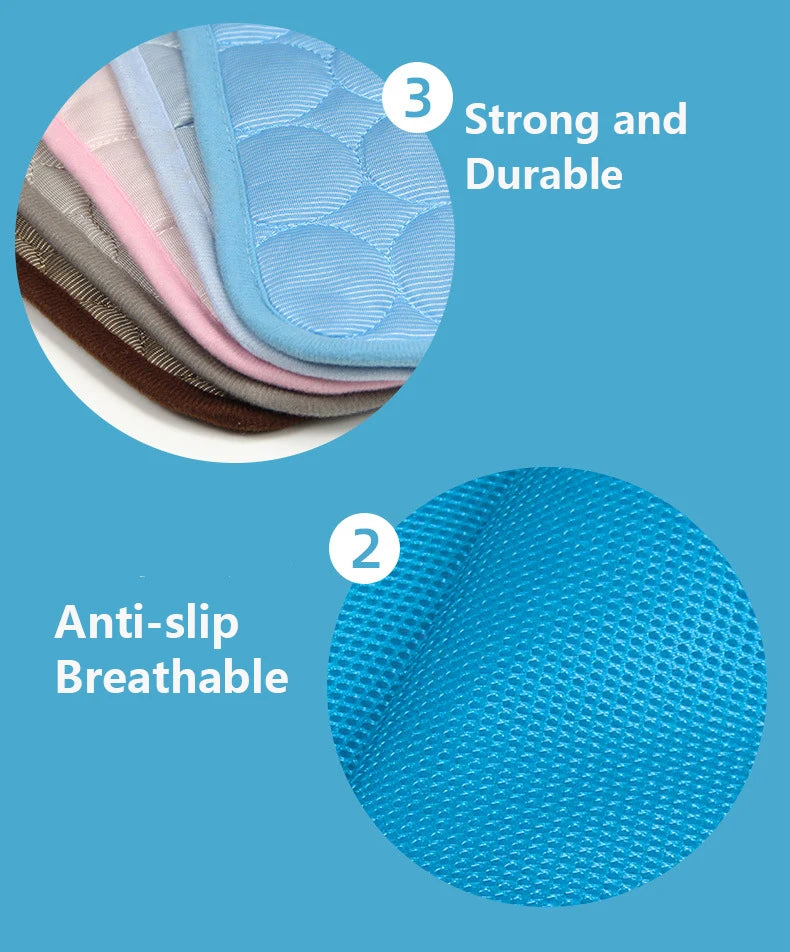Summer Pet Cooling Mat Breathable Ice Blanket for Dogs Cats Pets Sleep Cold Bed Washable Ice Silk Pads Cushion Pet Accessories AnniePaw Wear