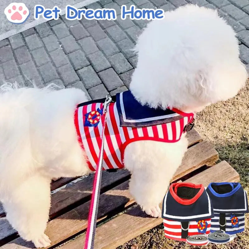 Anniepaw Navy Style Leash Set Soft Breathable for Small Dogs AnniePaw Wear