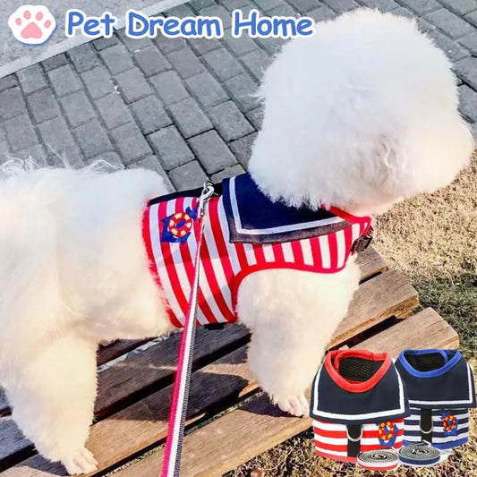 Anniepaw Navy Style Leash Set Soft Breathable for Small Dogs AnniePaw Wear