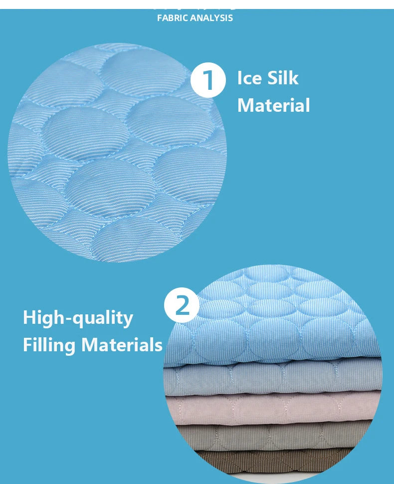 Summer Pet Cooling Mat Breathable Ice Blanket for Dogs Cats Pets Sleep Cold Bed Washable Ice Silk Pads Cushion Pet Accessories AnniePaw Wear