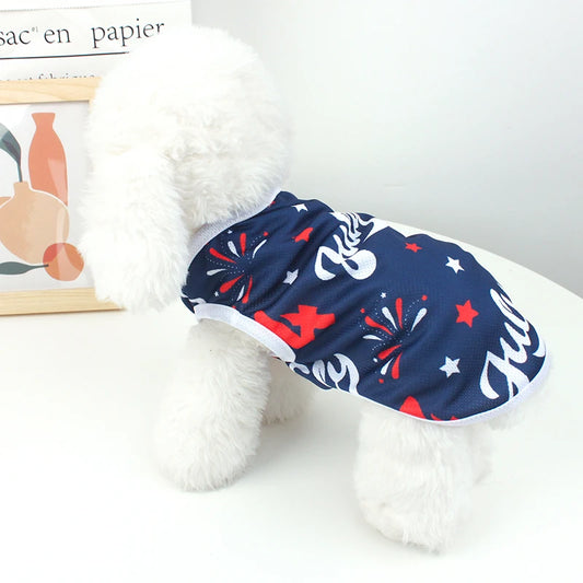 Pet clothing with American flag elements dog vest dog cat star pattern clothing Independence Day dog celebration puppy clothing AnniePaw Wear