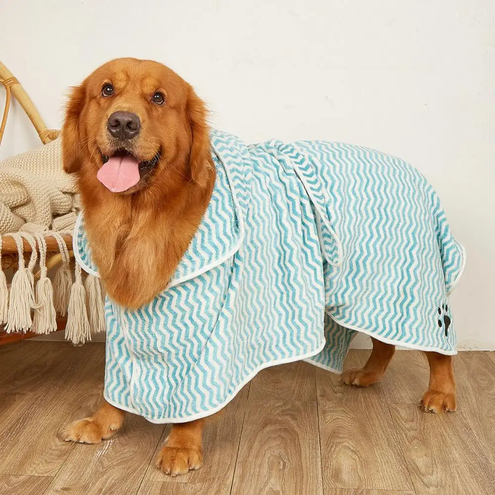 Anniepaw Soft Striped Pet Towel with Embroidery AnniePaw Wear