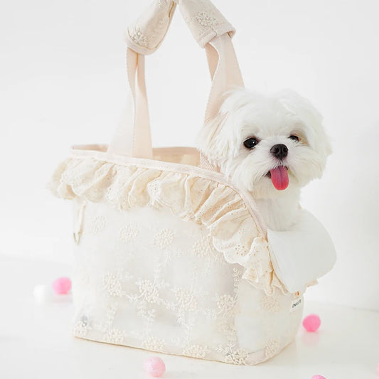 Anniepaw Onecute Puppy Carrier Dog Walking Pets  Accessories Bags Lace Handheld Shoulder for Cute Chihuahua Products AnniePaw Wear