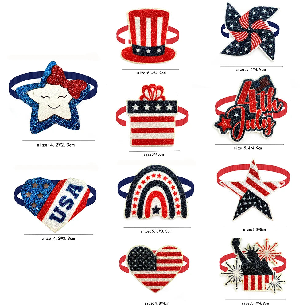 50pcs American Independence Day Small Dog Accessories Dog Bow Tie 4th of July Pet Accessories Puppy Cat Bowties for Small Dog AnniePaw Wear