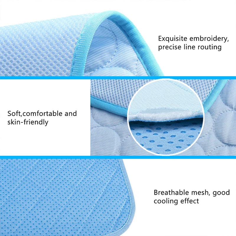 Summer Pet Cooling Mat Breathable Ice Blanket for Dogs Cats Pets Sleep Cold Bed Washable Ice Silk Pads Cushion Pet Accessories AnniePaw Wear